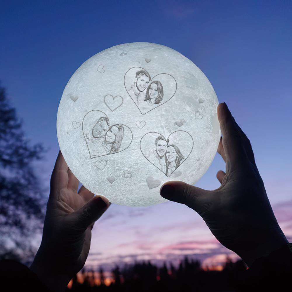 I Love You To The Moon And Back - Personalized Couple Moon Lamp