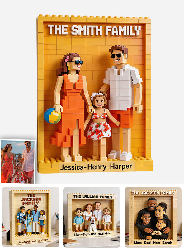 Custom Any Photo - Personalized Family One-sided Vertical Rectangle Building Brick Blocks