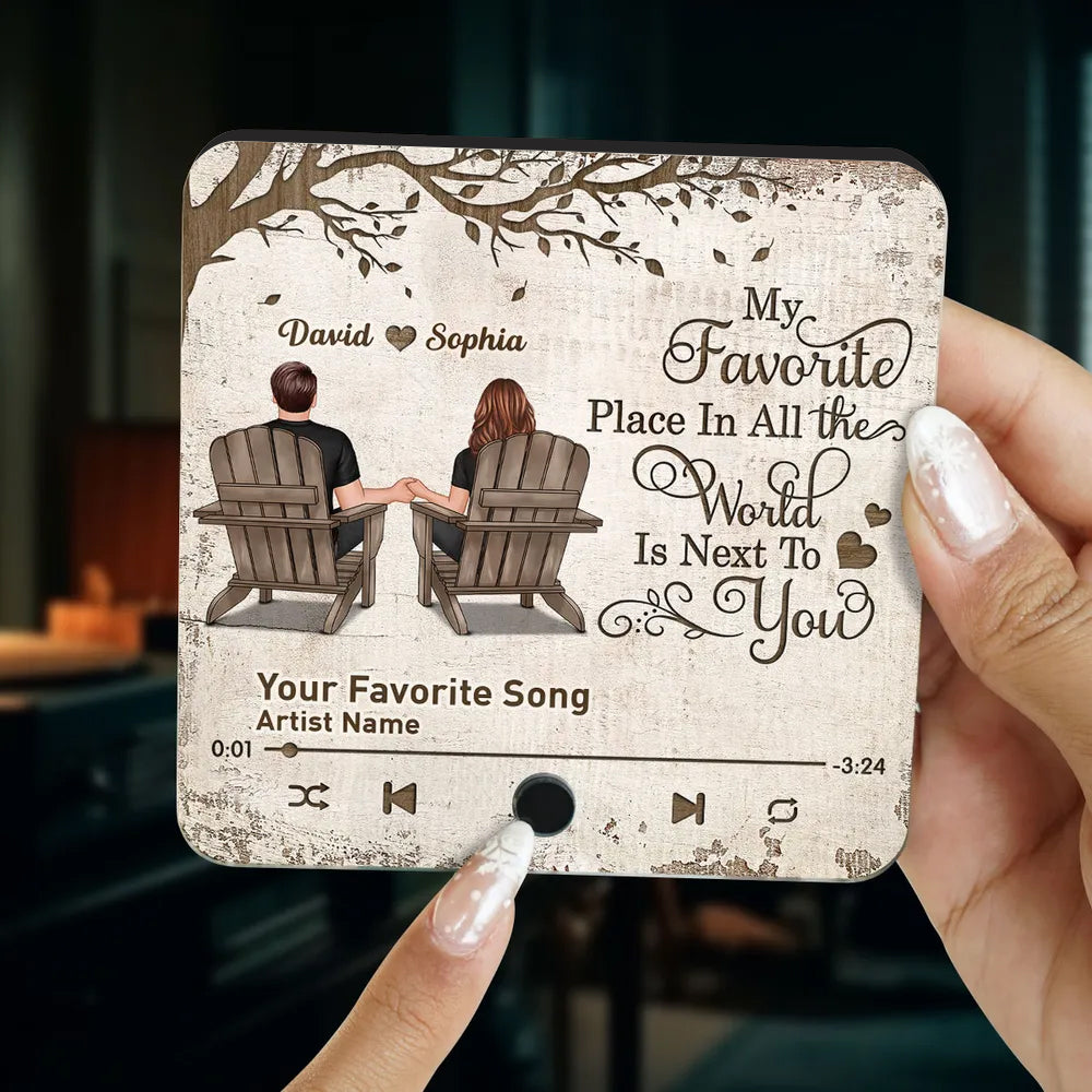 “My Favorite Place Is Next to You” Personalized Fridge Magnet – Romantic Gift for Couples
