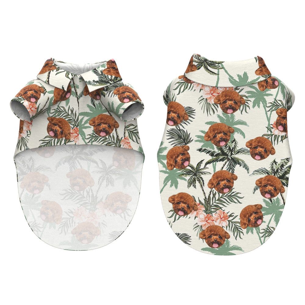 Custom Coconut Tree Pet Beach Shirt Clothes Gift for Pets - Personalized Hawaiian Dog Shirt