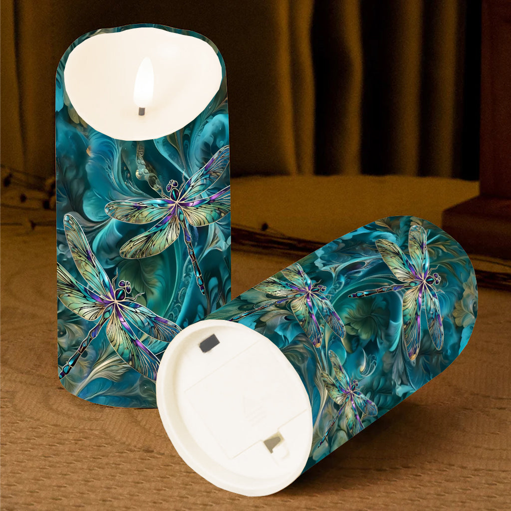 Dreamy Dragonfly - Personalized Dragonfly Flameless Candle