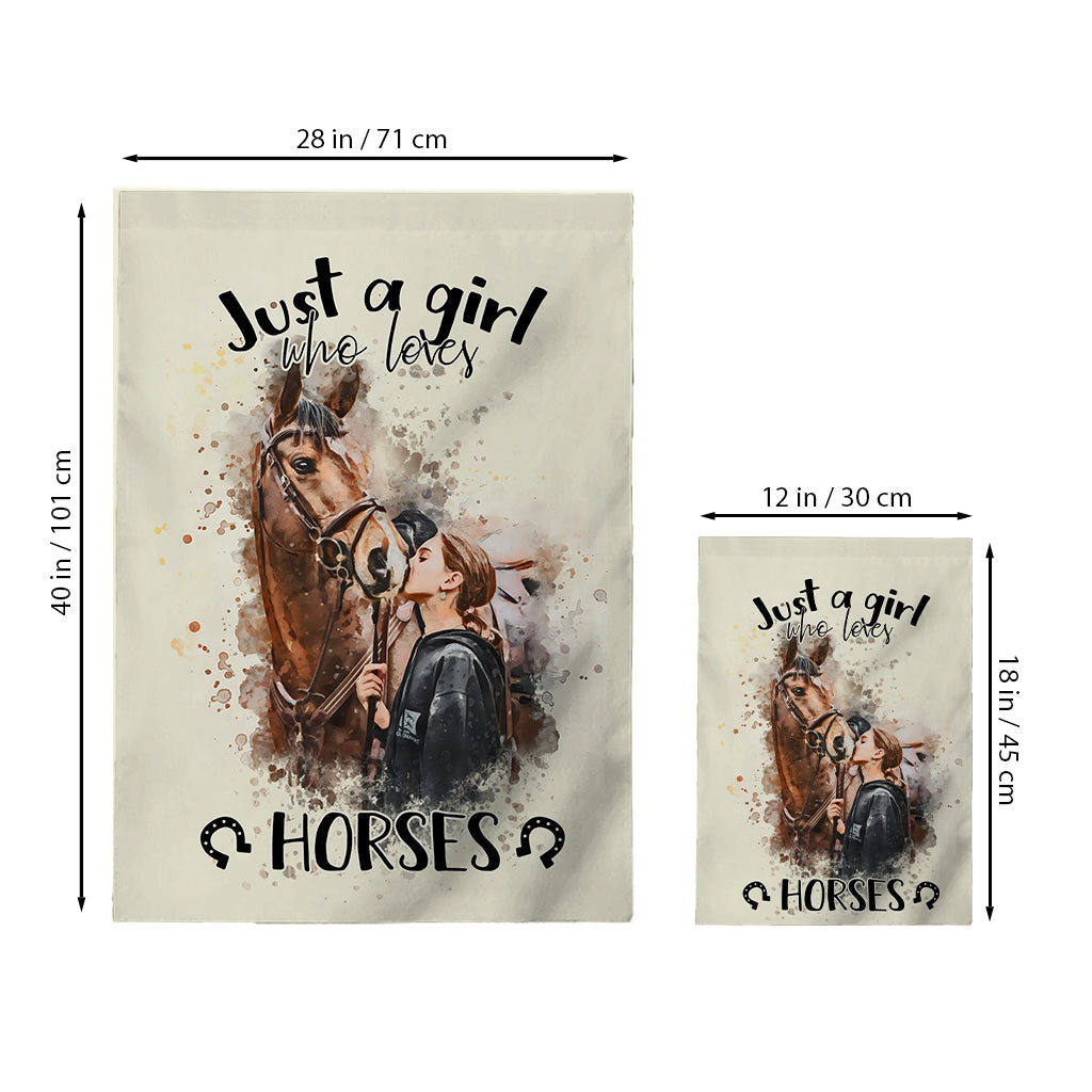 Just A Girl Who Loves Horses - Personalized Horse Garden Flag