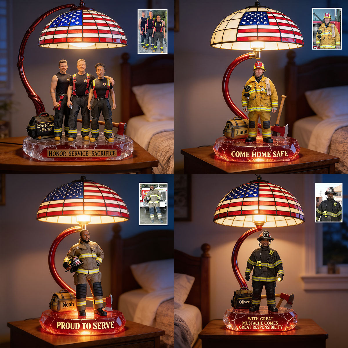Come Home Safe Firefighter - Personalized Firefighter Acrylic LED Night Light