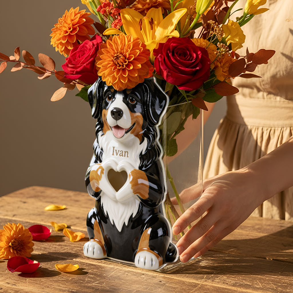 Custom Any Photo - Love My Pet - Personalized Dog Acrylic Pot