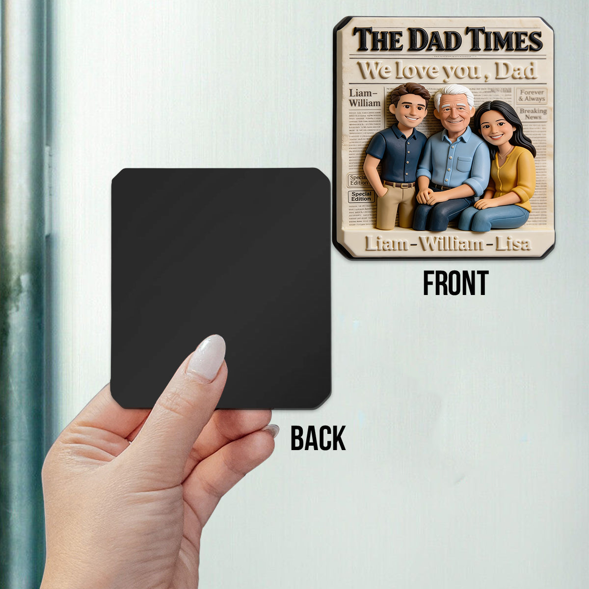 Father's Day Gifts, The Dad Times - Personalized Father Magnet