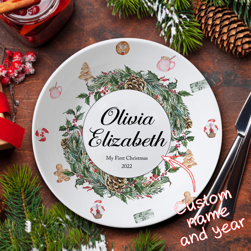 Christmas Dinner Plate - Personalized Family Plate