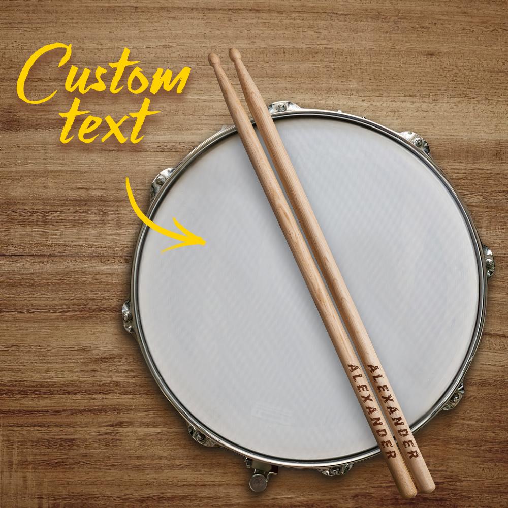 Custom Name Wooden Drumsticks - Personalized Drummer Engraved Drumsticks