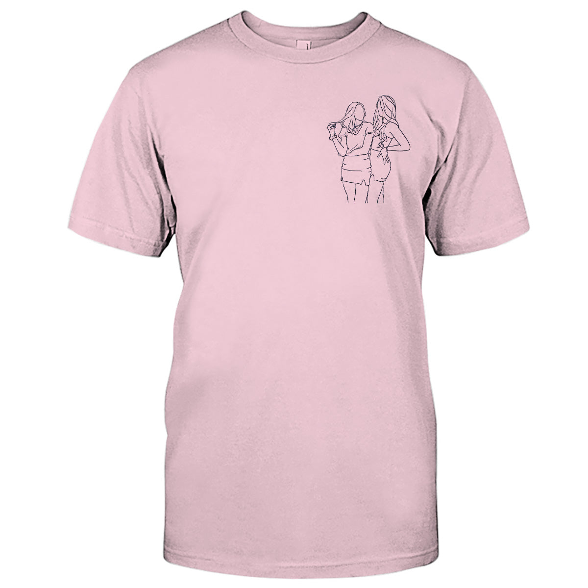 Custom Line Art - Personalized granddaughter Embroidered T-shirt