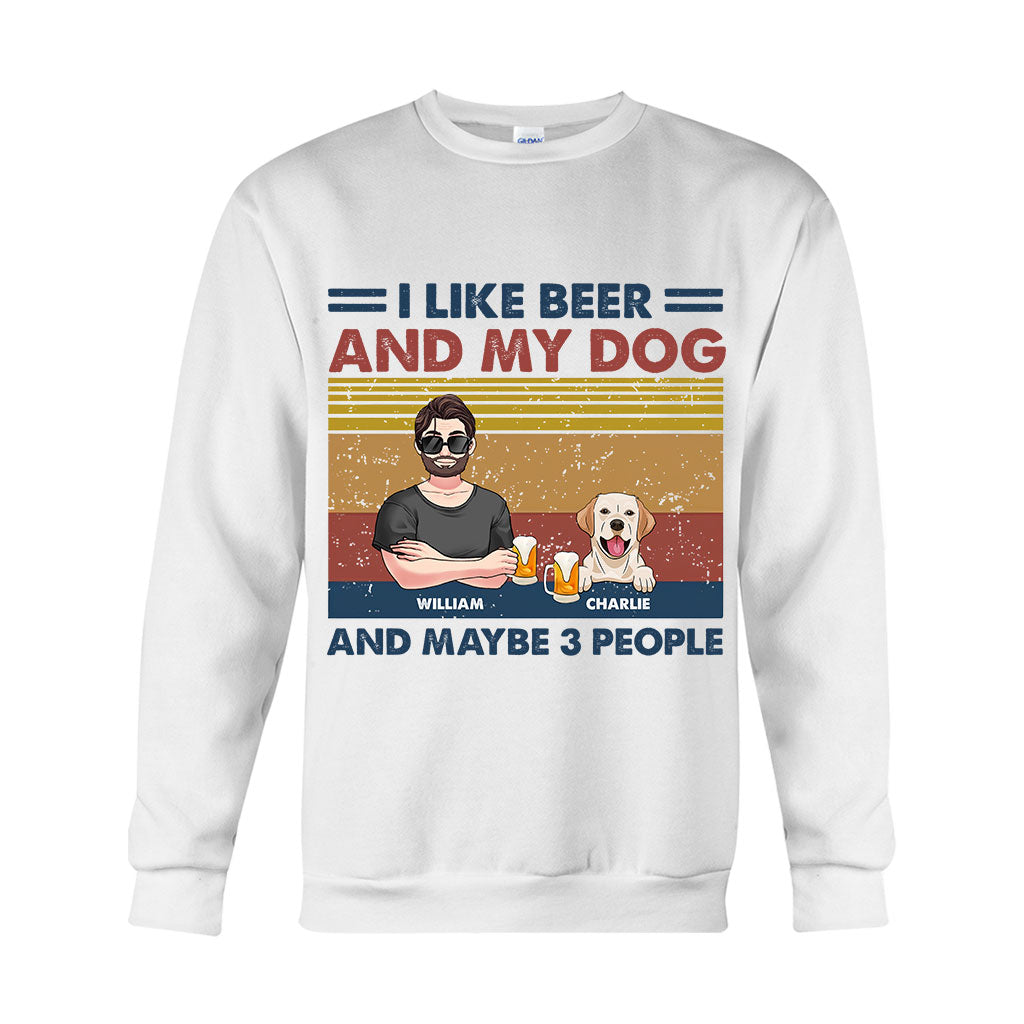 I Like Beer And My Dogs - Personalized Dog T-shirt And Hoodie