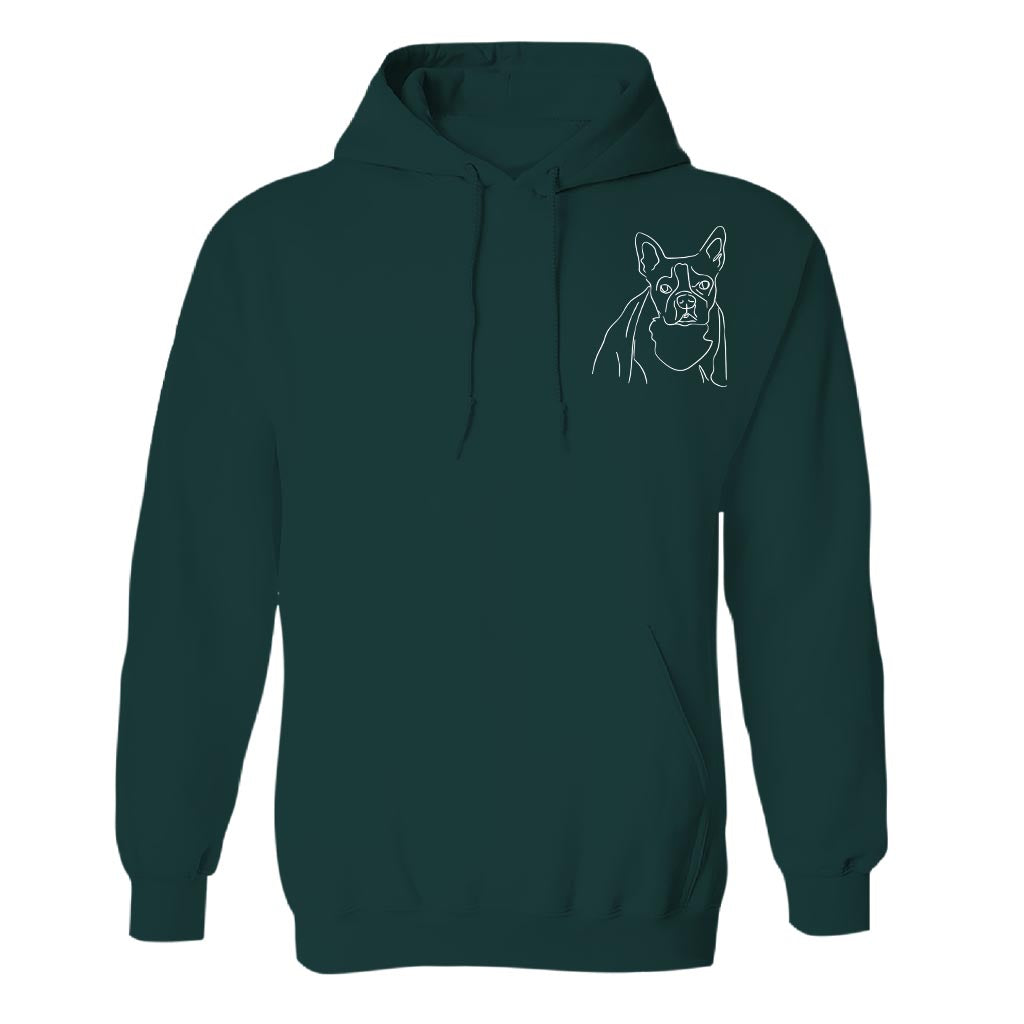 Custom Line Art - Personalized Dog Embroidered Hoodie