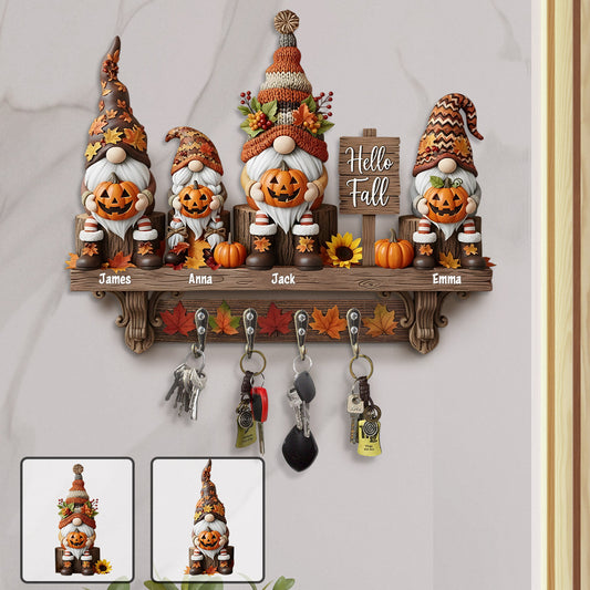 Hello Fall - Personalized Family Custom Shaped Key Rack