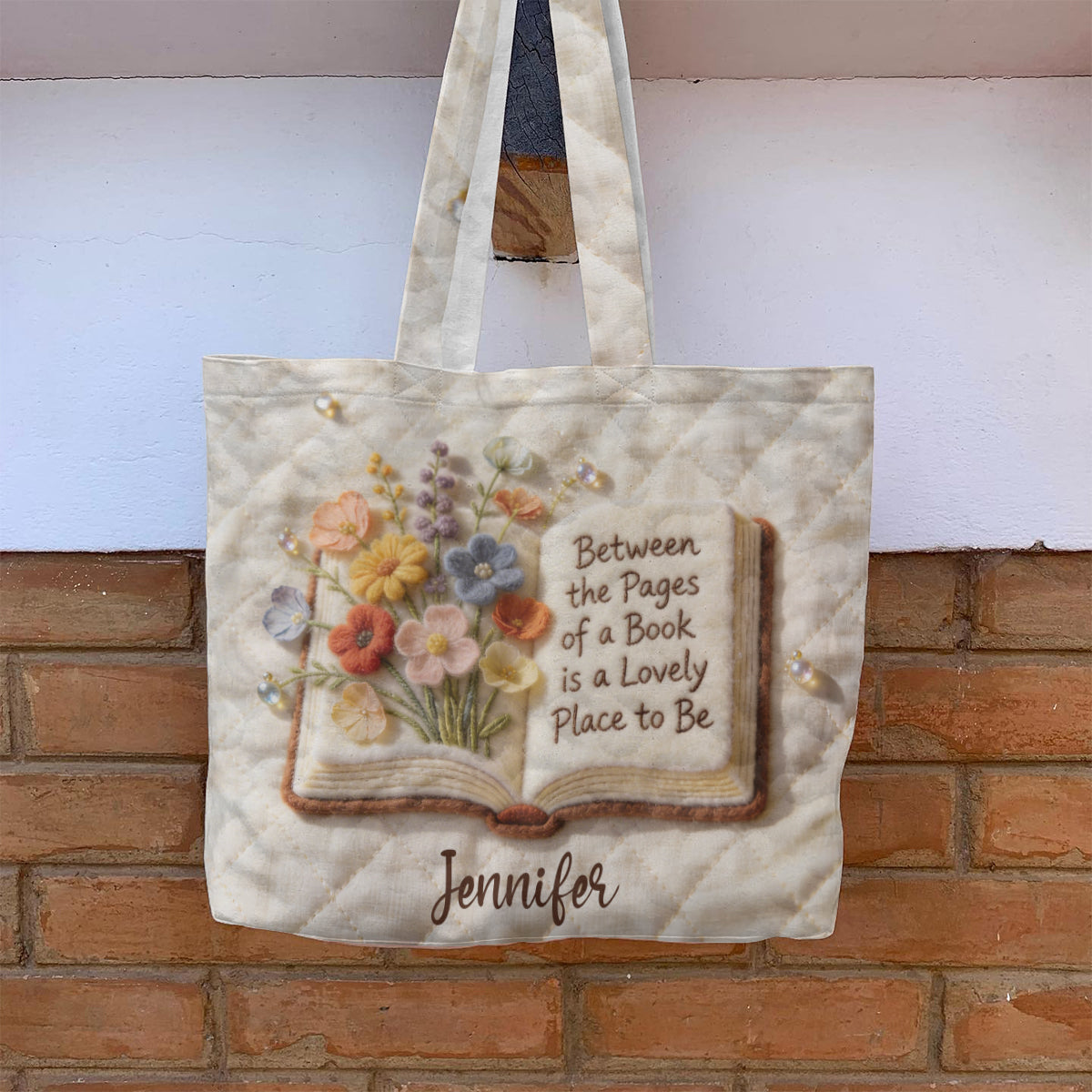 Custom Any Photo - Personalized Book Quilted Tote Bag