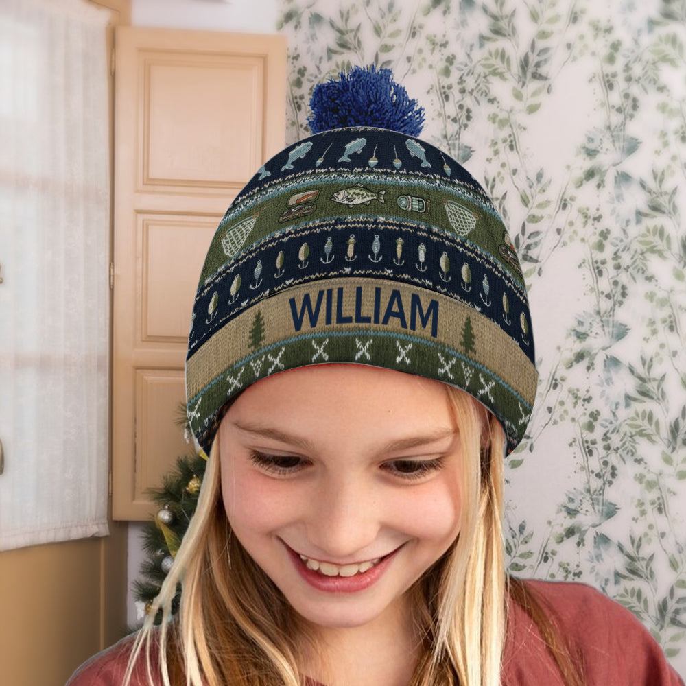 Hooked on Fishing - Personalized Fishing Beanie Hat
