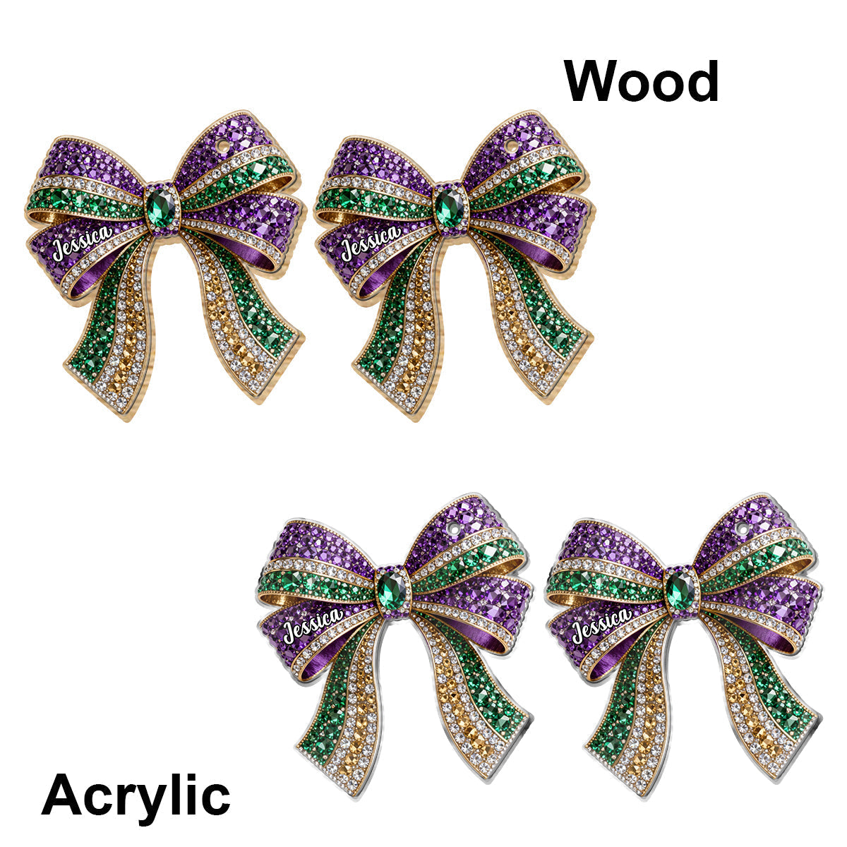 It's Mardi Gras Y'all - Personalized Mardi Gras Earrings