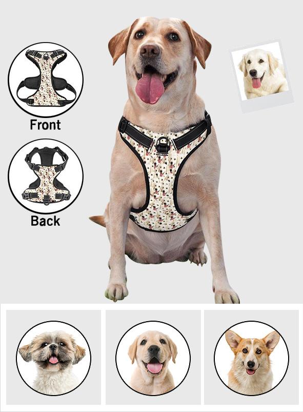 Custom Pet Photo Pattern - Personalized Dog Funny Photo Pattern Style Dog Harness