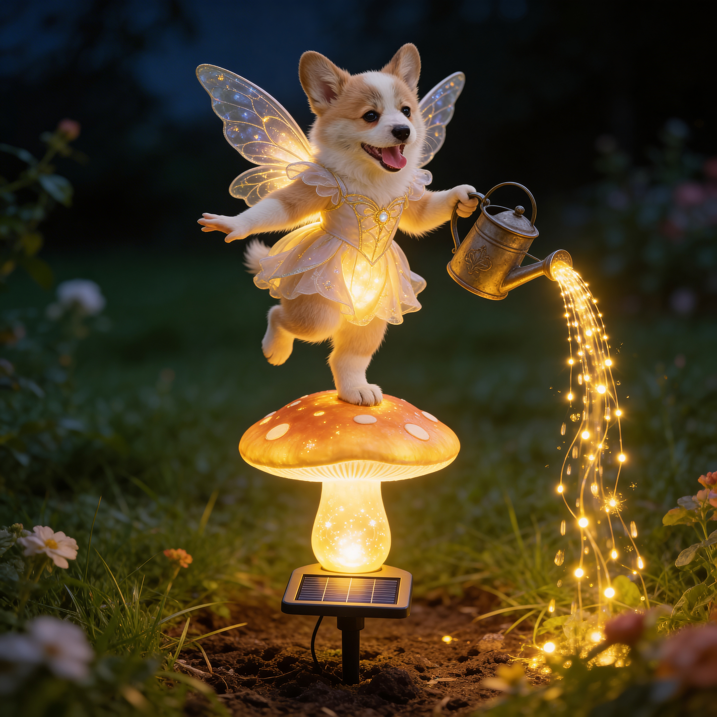 Custom from Any Photo, Garden Lamp - Personalized Dog Garden Solar Light