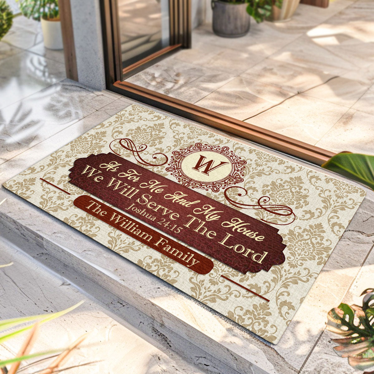 Personalized Doormat As For Me And My House We Will Serve The Lord Unique Christian Home Entry Gift