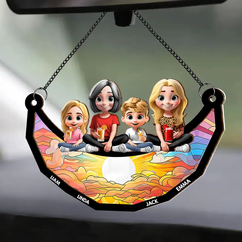 Customized Family Bond Ornament – Personalized Wood and Acrylic Swing Design for Mother’s Day