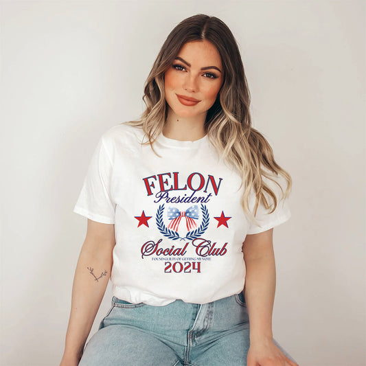 FeI0n President Social Club Tshirt, President Trump Coquette Shirt, President 2024 Shirt, Republican Shirt, America Shirt