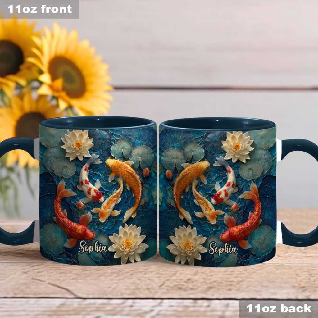 Beautiful Fish - Personalized Koi Fish Accent Mug