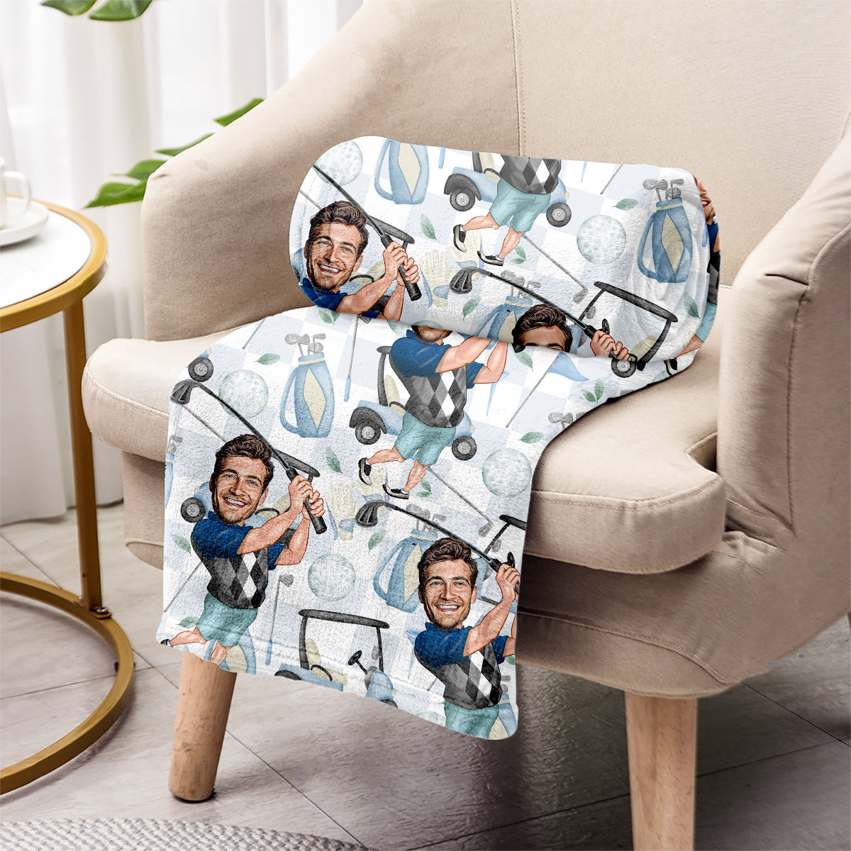 Gift For Golf Dad, Uncle, Husband...  - Personalized Golf Blanket