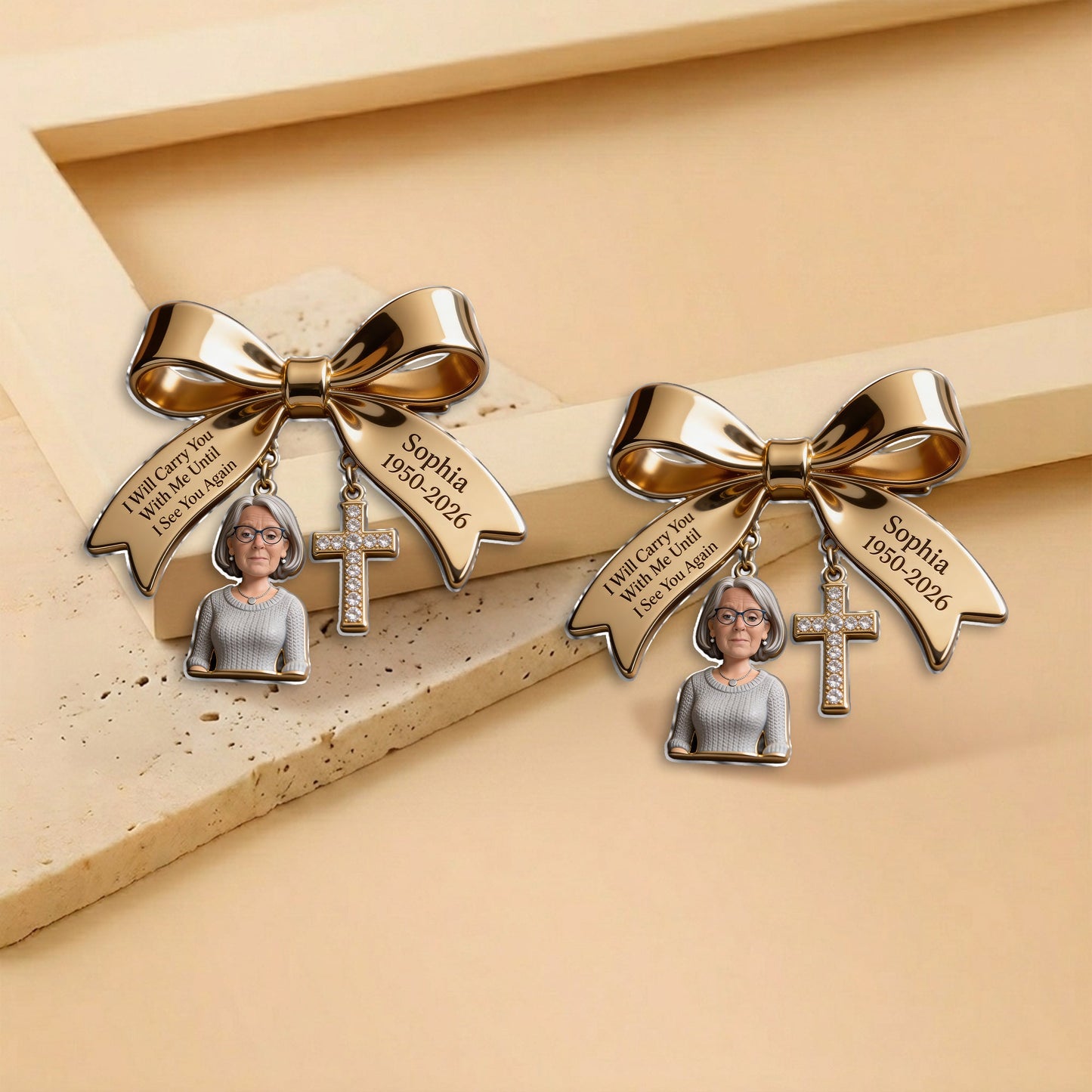I Will Carry You With Me - Personalized Memorial 3D Embossed Enamel Pin