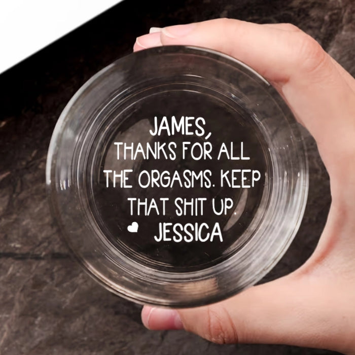 Personalized Whiskey Glass - Unique & Funny Gift for Him - Congrats On Being My Husband