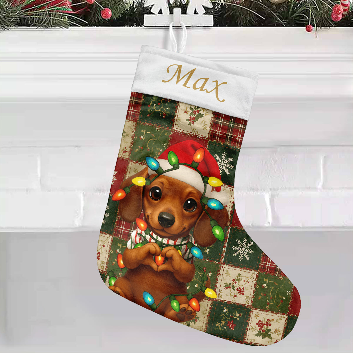 Cute Dog - Personalized Dog Christmas Stockings