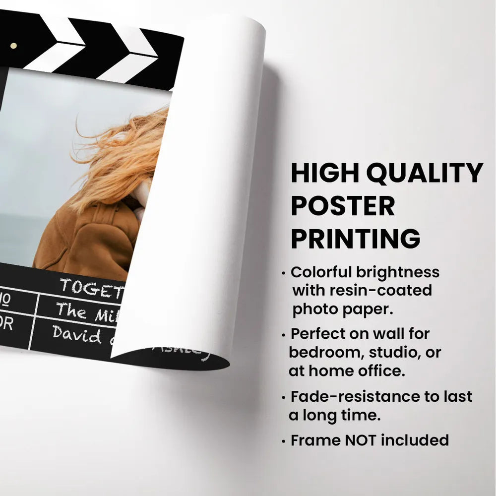Film Scene Inspired Poster – Romantic Photo Gift for Couples with Custom Text