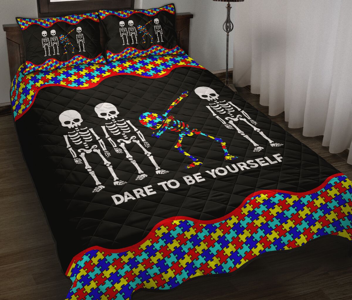 Dare To Be Yourself Autism Awareness Quilt Set 0622