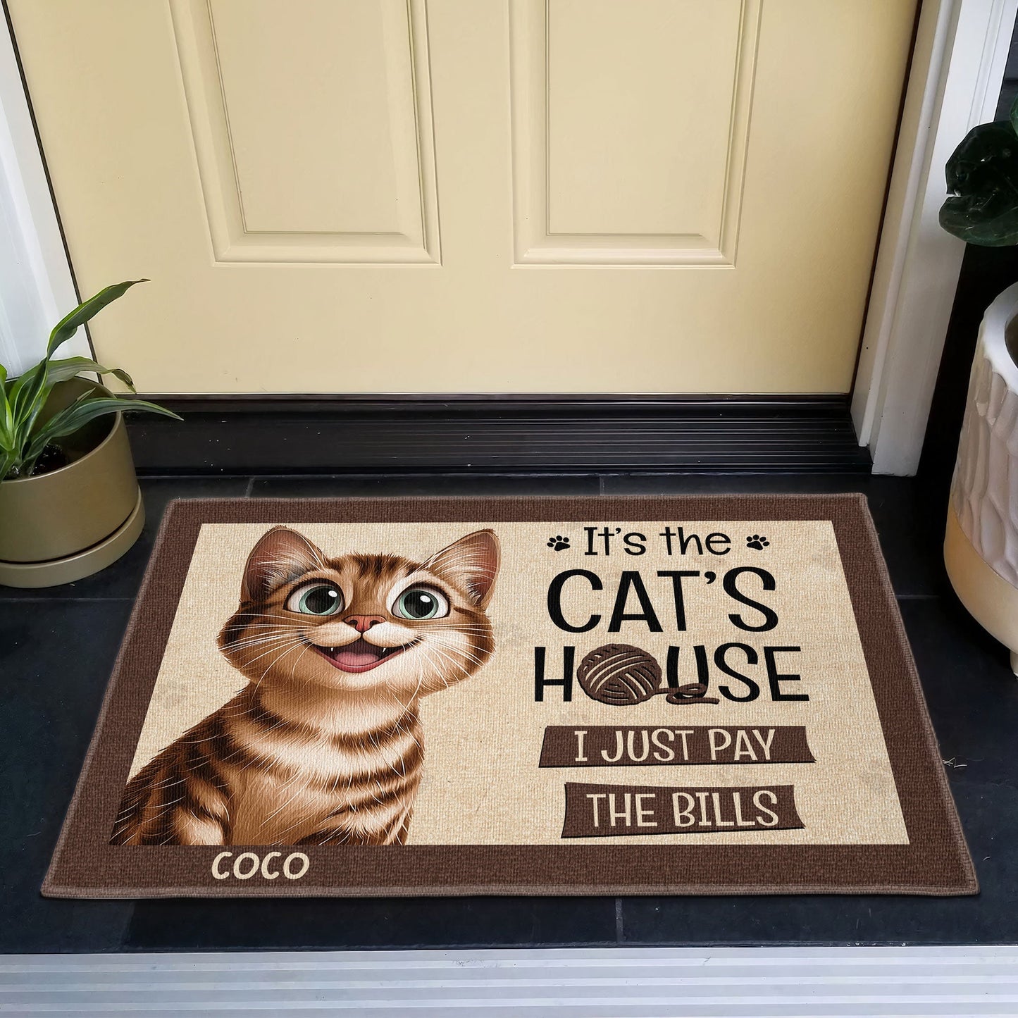 Custom Cat Lover Doormat - Personalized Home Decor Gift