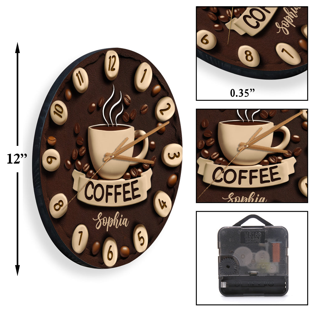It's Coffee Time - Personalized Coffee Wall Clock