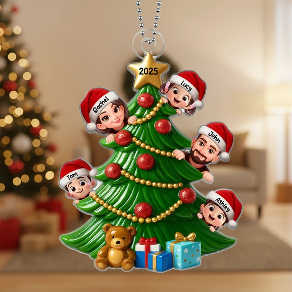Christmas Tree Family Acrylic Ornament – Custom Christmas Decoration for Family