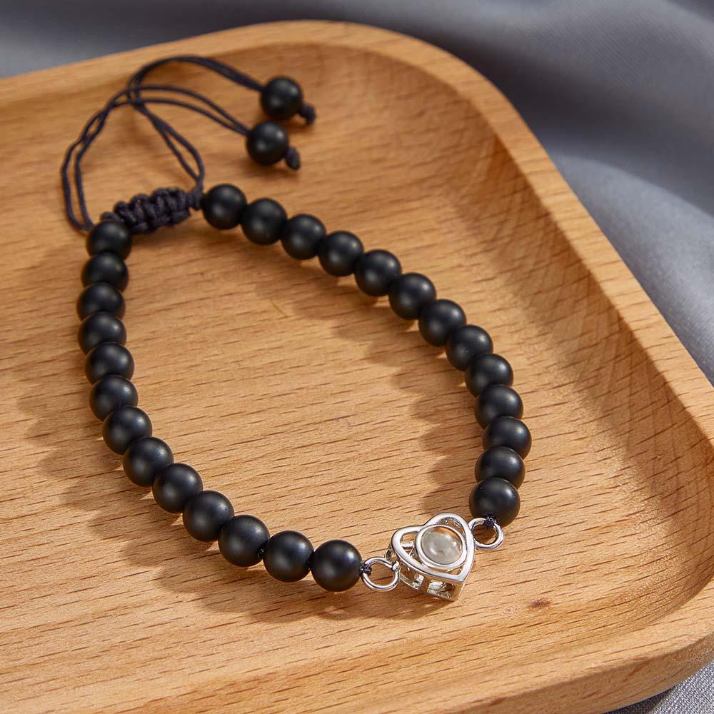 I Love You - Personalized Couple Photo Projection Beads Heart-Shaped Bracelet