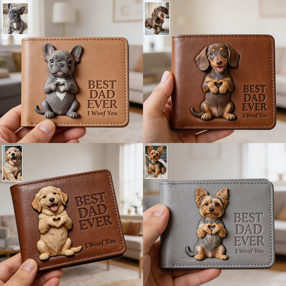 Custom Any Photo - Personalized Dog Leather Wallet