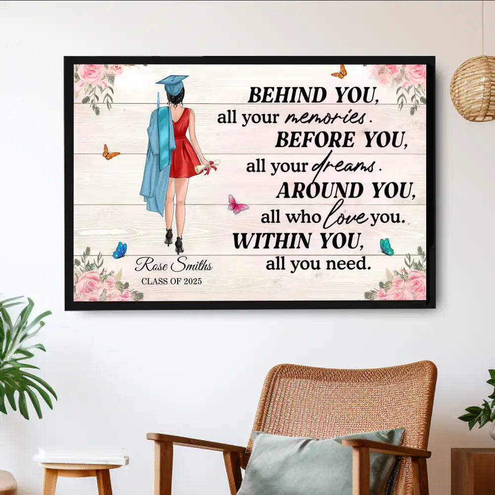 Personalized Graduation Keepsake – Motivational Wall Art for Students Moving Forward, Personalized with Name & Class Year