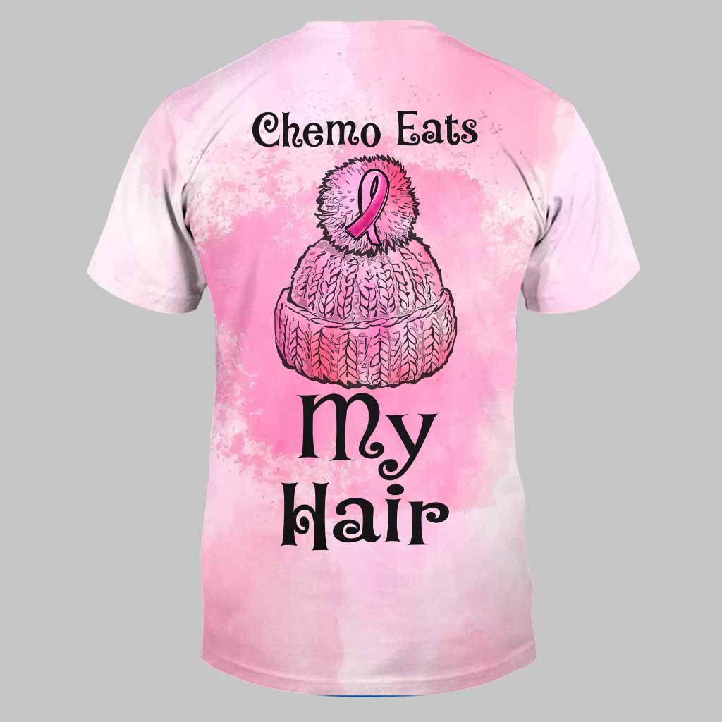 Chemo Eats My Hair - Breast Cancer Awareness All Over T-shirt and Hoodie