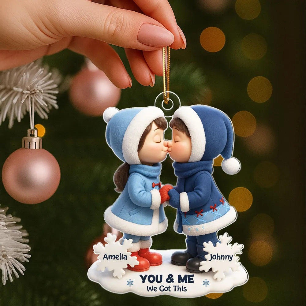 You & Me Acrylic Ornament – Cozy Christmas Tree Decor, Ideal Romantic Gift for Couples