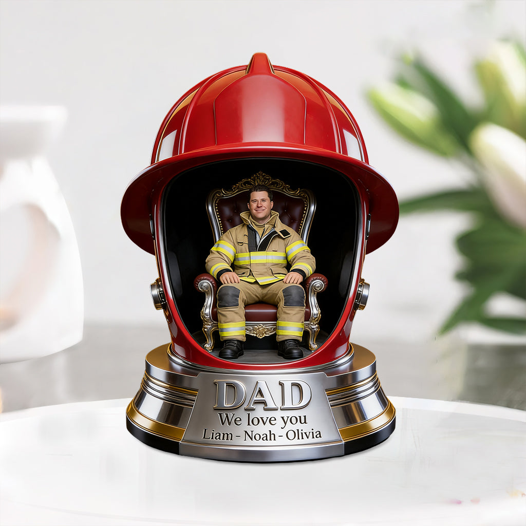 Firefighter Dad - Personalized Firefighter Custom Shaped Acrylic Plaque