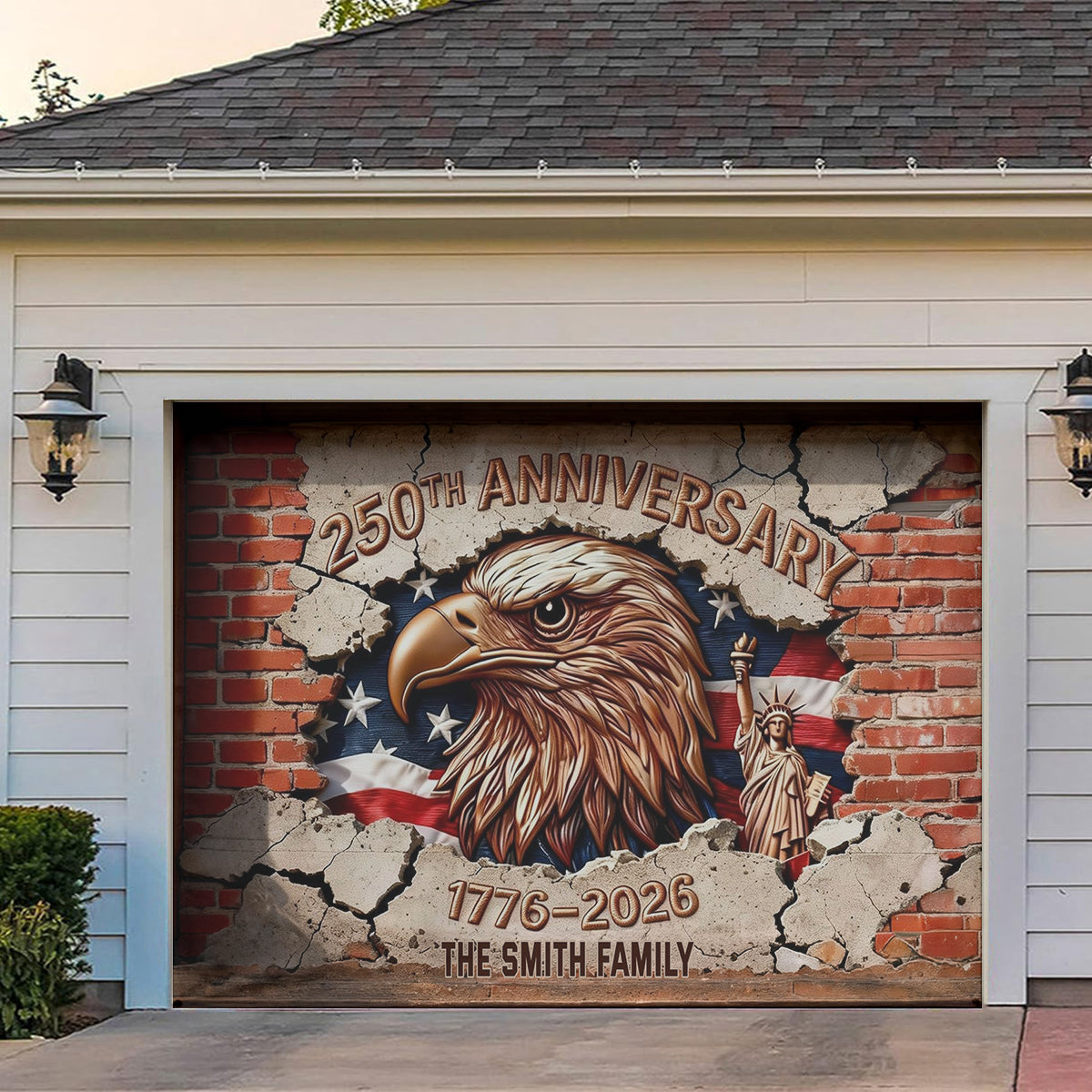 250 Years Of Blessing - Personalized Patriot Garage Door Banner