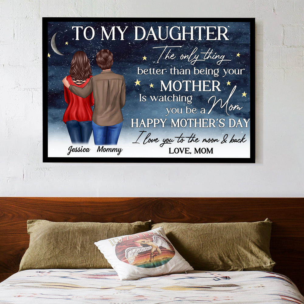 Starry Night To My Daughter – Personalized Plaque, Poster, Keychain, Pillow, Mug & More, Happy Mother’s Day Gift from Mom