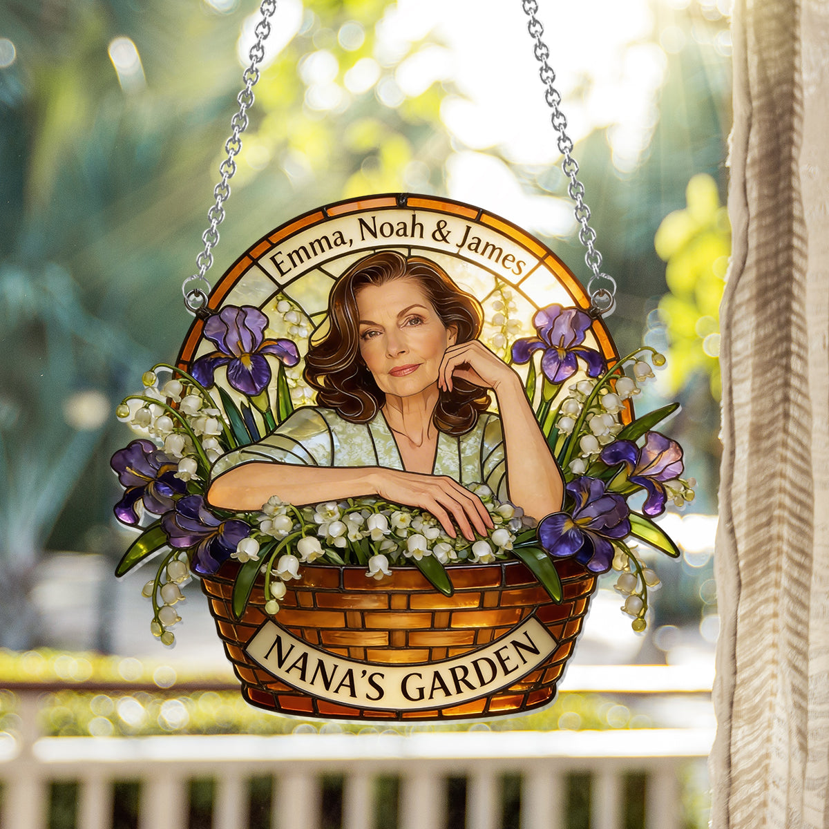 Custom Any Photo - Personalized Grandma Window Hanging Suncatcher Ornament