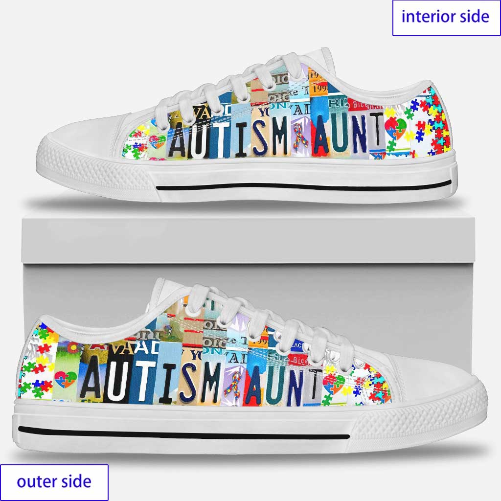 Autism Aunt - Autism Awareness Low Top Shoes 0921