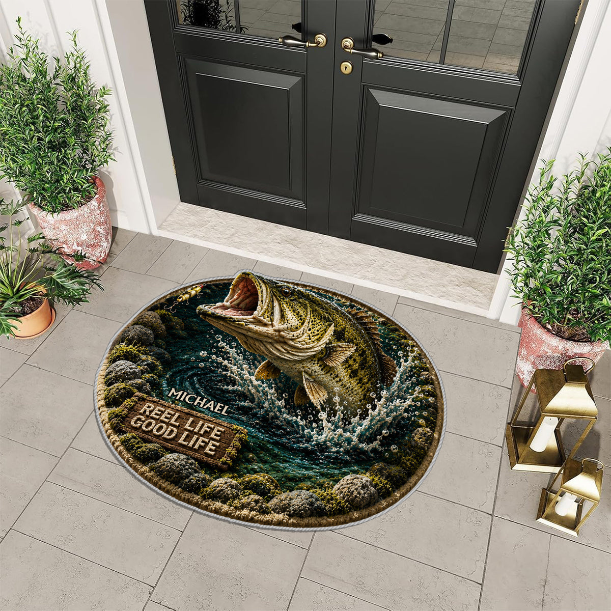 Fishing Lovers Gift - Personalized Fishing Non-Slip Tufted Rug