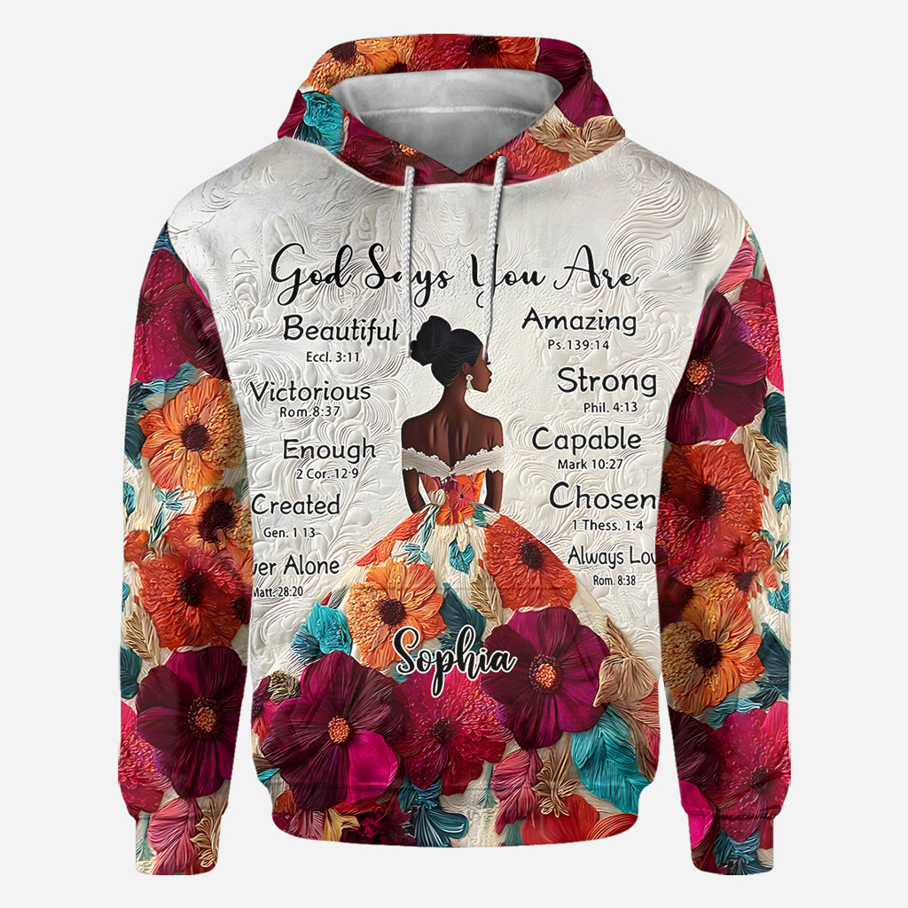 God Says You Are - Personalized African American All Over Shirt