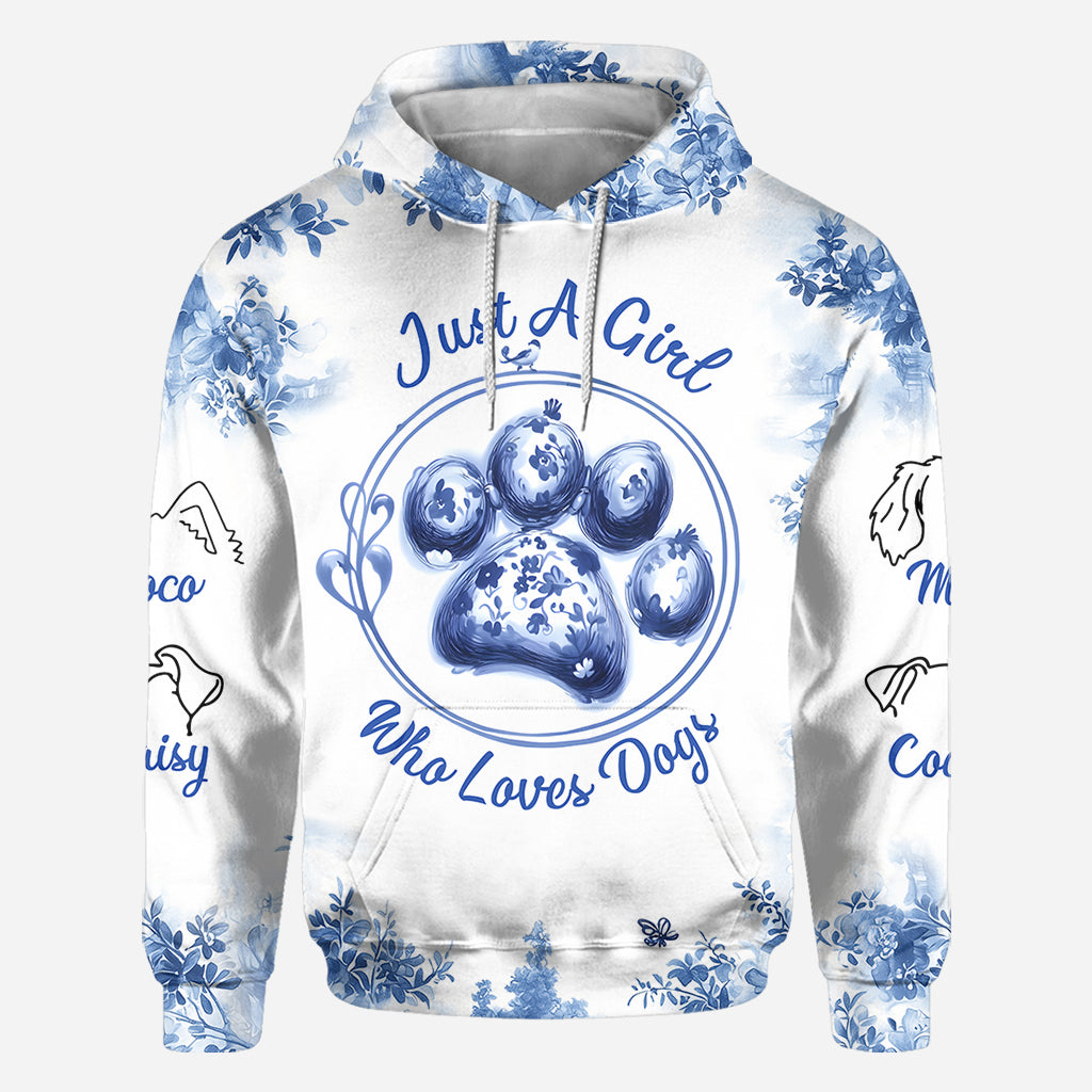 Just A Girl Who Loves Dog - Personalized Dog All Over Shirt