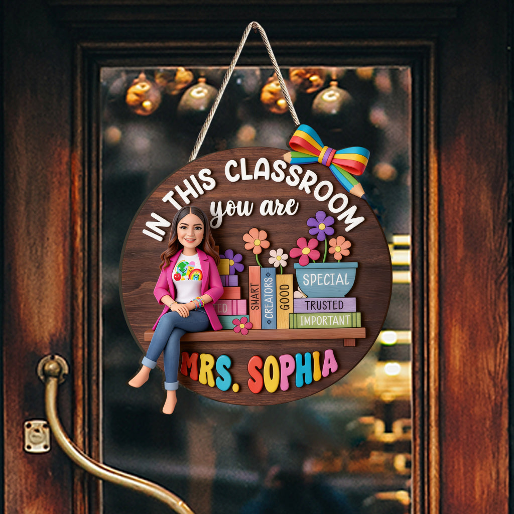 Back To School Teaching Decor - Personalized Teacher Custom Shaped Wood Sign