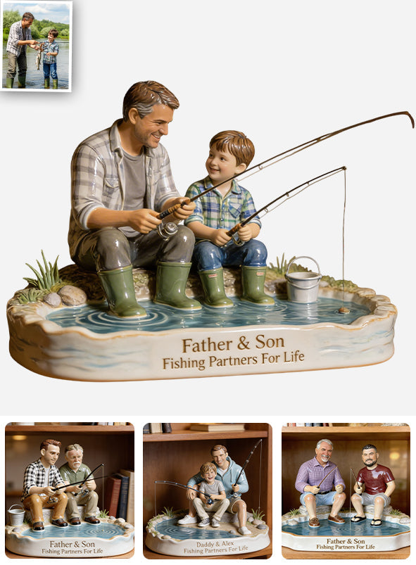 Fishing Partners For Life - Personalized Fishing Custom Shaped Acrylic Plaque