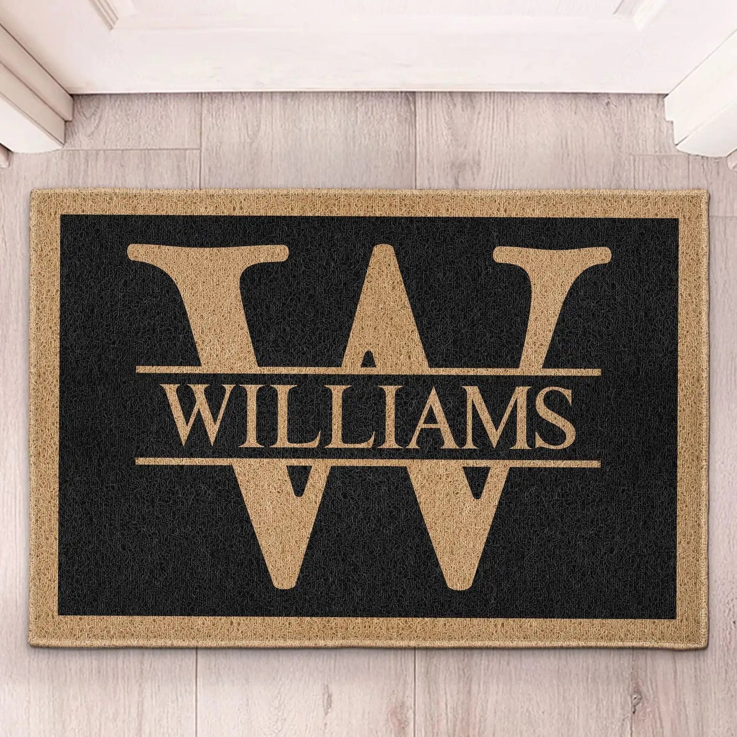Personalized Monogram Standard Doormat with Family Name for Front Porch Entryway, Unique Housewarming Gift
