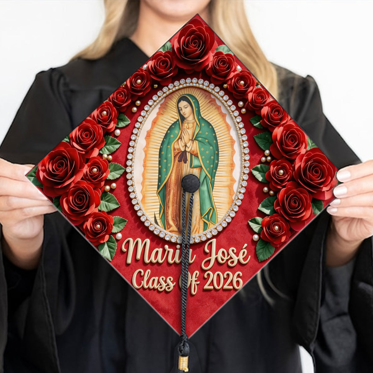 Lady Of Guadalupe - Personalized Graduation Cap Topper
